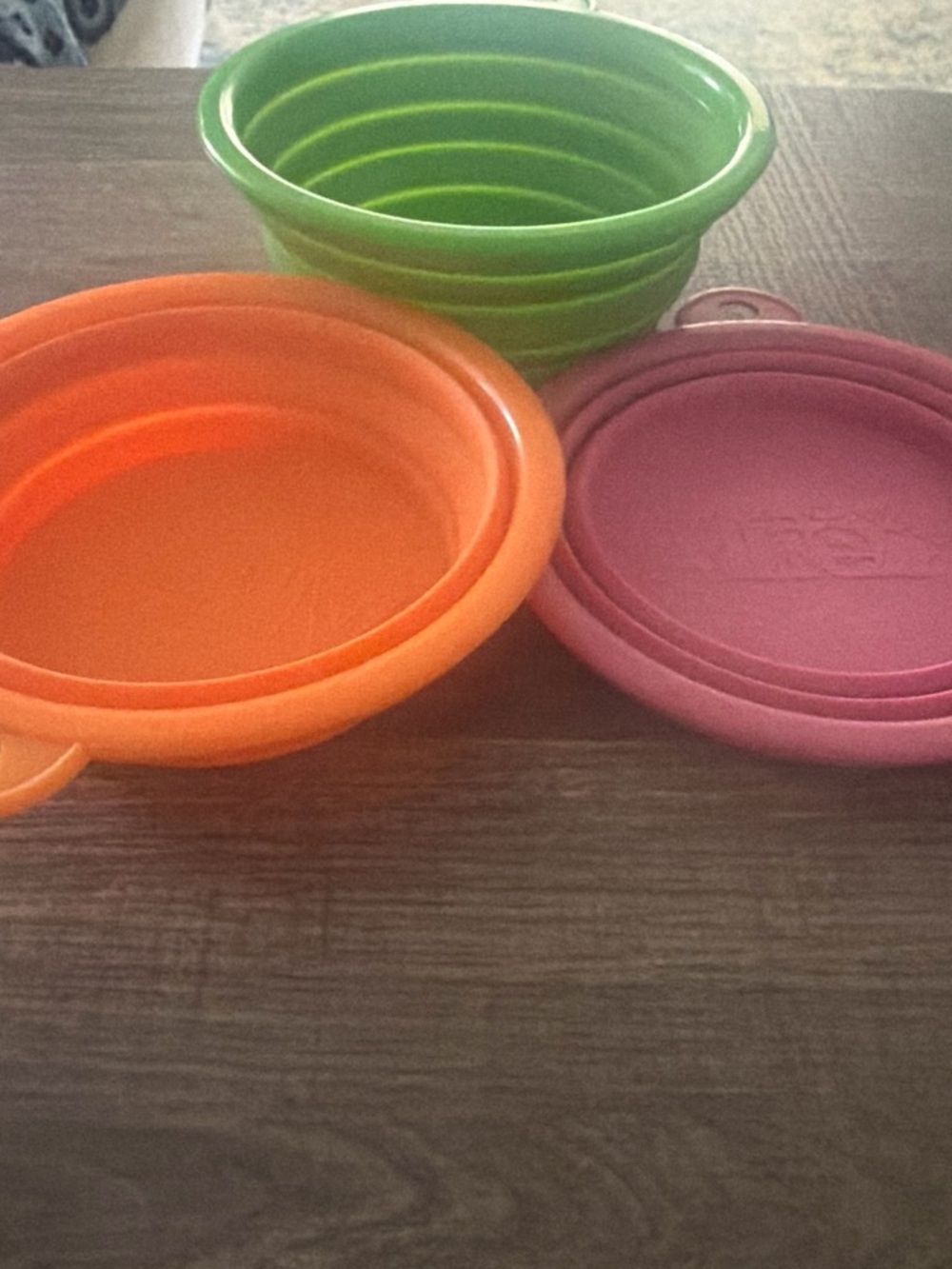 Collapsible Silicone Bowls - Green, Orange, Pink